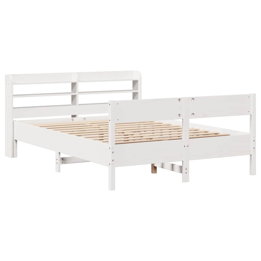 Cadre de lit sans matelas blanc 120x200 cm bois de pin massif