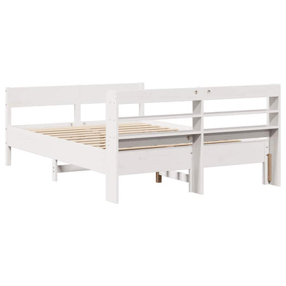 Cadre de lit sans matelas blanc 120x200 cm bois de pin massif