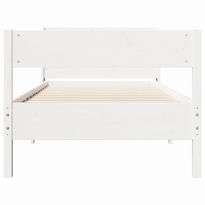 Cadre de lit sans matelas blanc 100x200 cm bois de pin massif