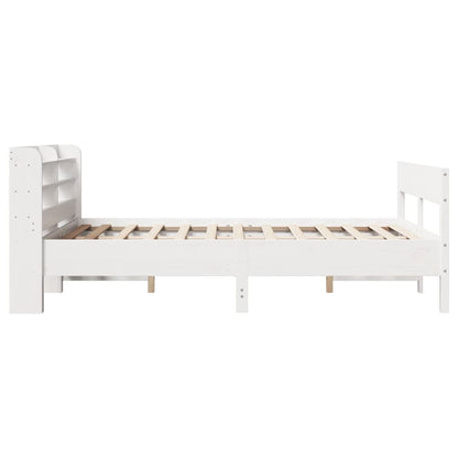 Cadre de lit sans matelas blanc 135x190 cm bois de pin massif