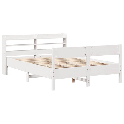 Cadre de lit sans matelas blanc 120x190 cm bois de pin massif