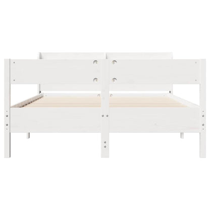 Cadre de lit sans matelas blanc 120x190 cm bois de pin massif