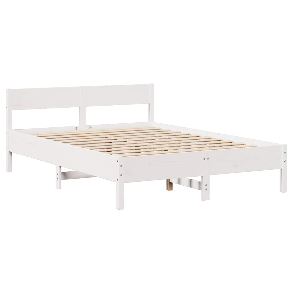 Cadre de lit sans matelas blanc 120x190 cm bois de pin massif