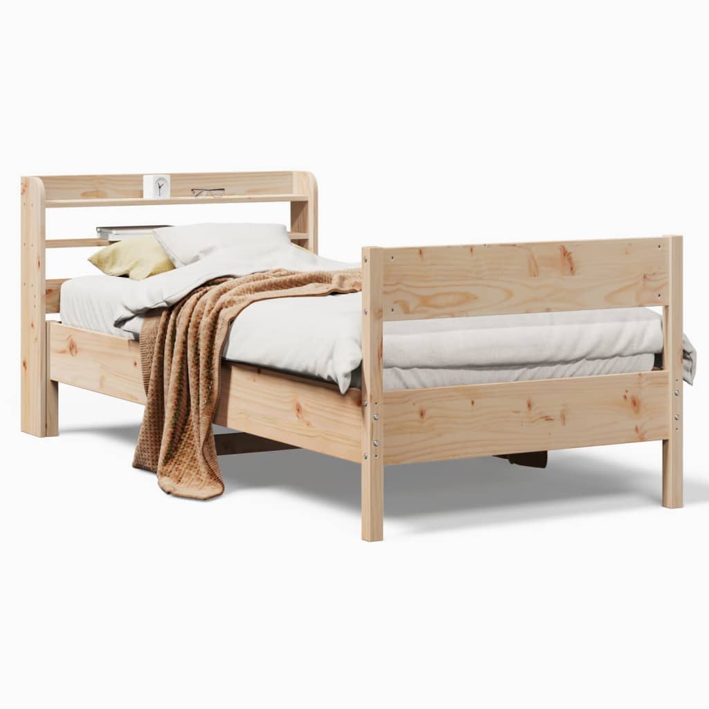 Cadre de lit sans matelas 75x190 cm bois de pin massif