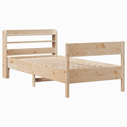 Cadre de lit sans matelas 75x190 cm bois de pin massif