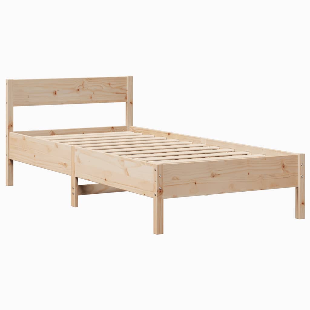 Cadre de lit sans matelas 75x190 cm bois de pin massif