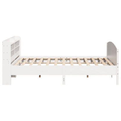 Cadre de lit sans matelas blanc 200x200 cm bois massif de pin