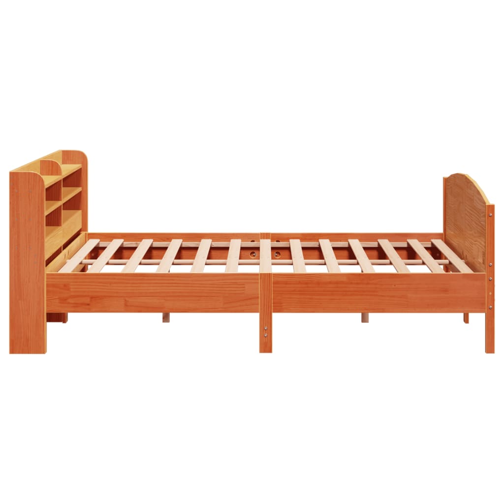 Cadre de lit sans matelas cire marron 200x200cm bois pin massif