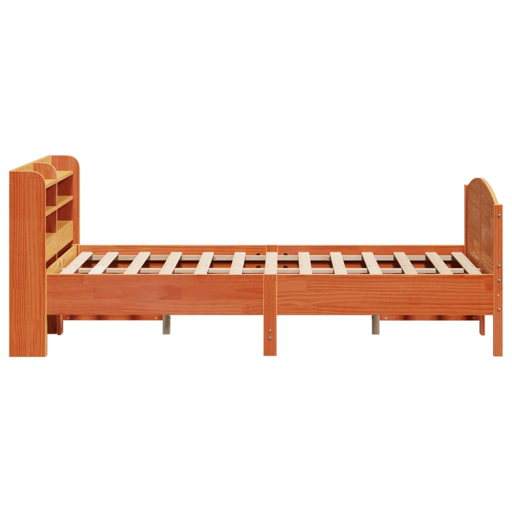 Cadre de lit sans matelas cire marron 160x200cm bois pin massif