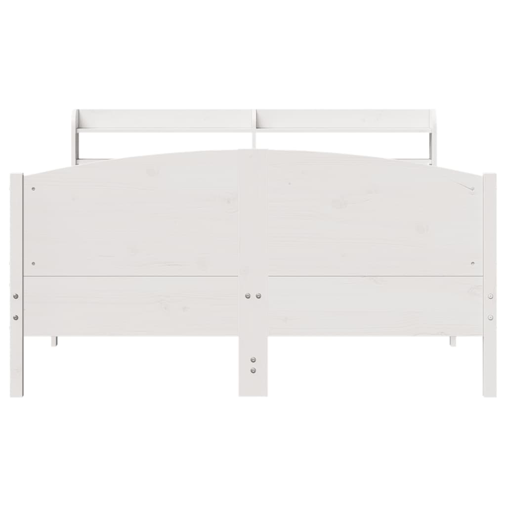 Cadre de lit sans matelas blanc 150x200 cm bois de pin massif