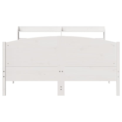 Cadre de lit sans matelas blanc 150x200 cm bois de pin massif