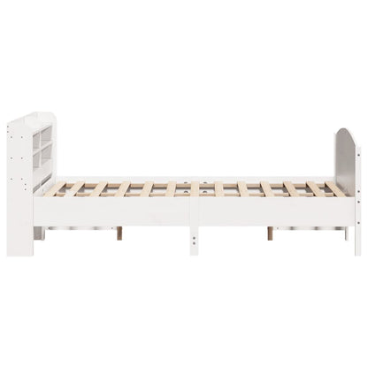 Cadre de lit sans matelas blanc 150x200 cm bois de pin massif