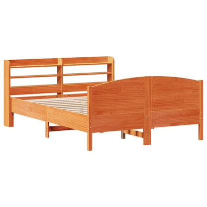 Cadre de lit sans matelas cire marron 120x200cm bois pin massif