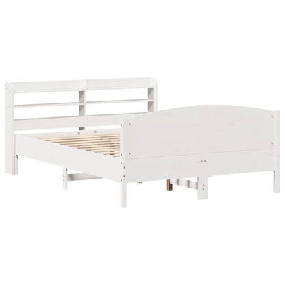 Cadre de lit sans matelas blanc 135x190 cm bois de pin massif