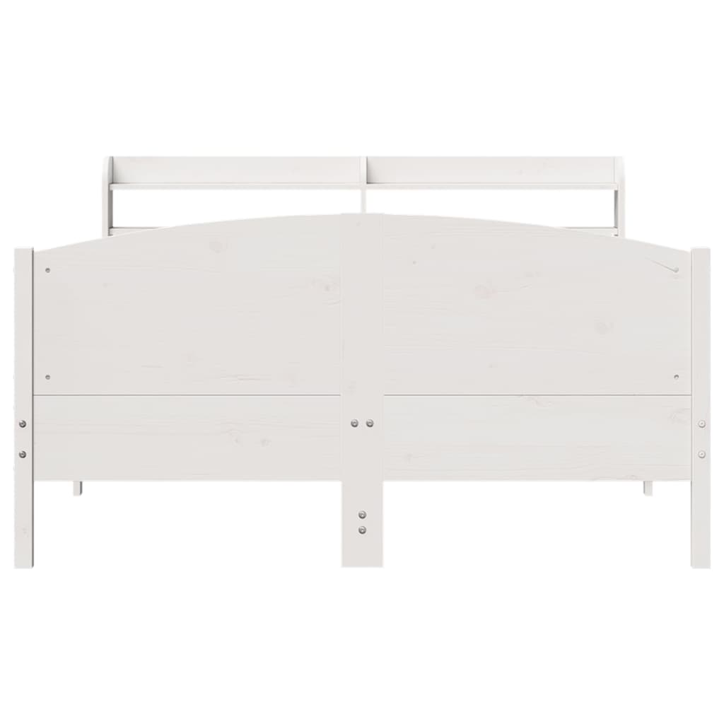 Cadre de lit sans matelas blanc 135x190 cm bois de pin massif