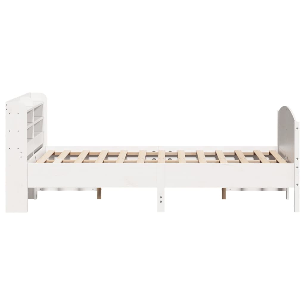 Cadre de lit sans matelas blanc 135x190 cm bois de pin massif