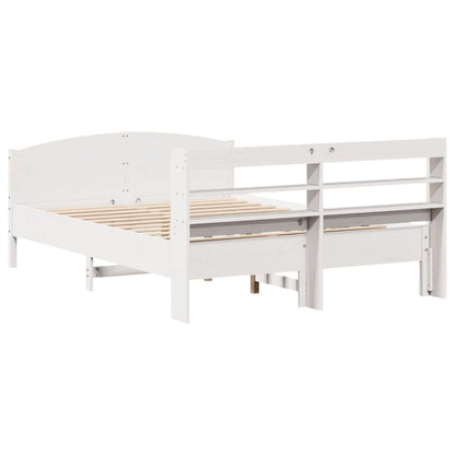 Cadre de lit sans matelas blanc 135x190 cm bois de pin massif