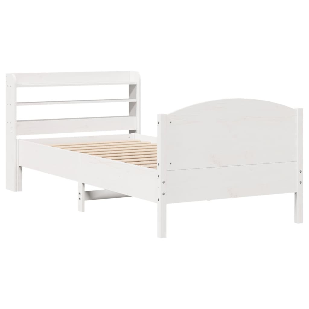 Cadre de lit sans matelas blanc 100x200 cm bois de pin massif