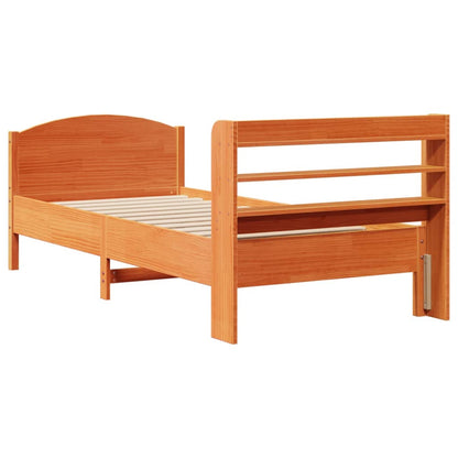 Cadre de lit sans matelas cire marron 90x190 cm bois pin massif