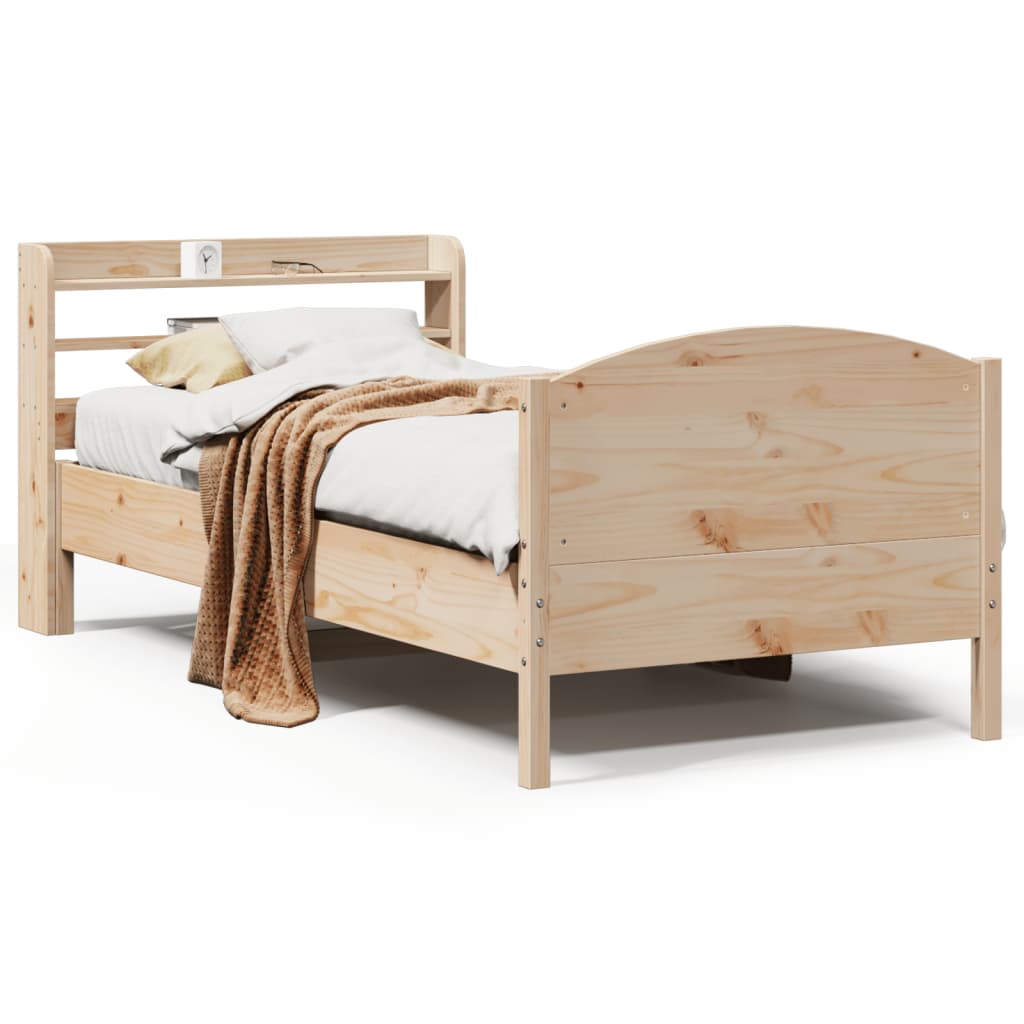 Cadre de lit sans matelas 75x190 cm bois de pin massif