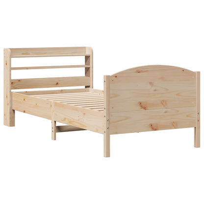 Cadre de lit sans matelas 75x190 cm bois de pin massif