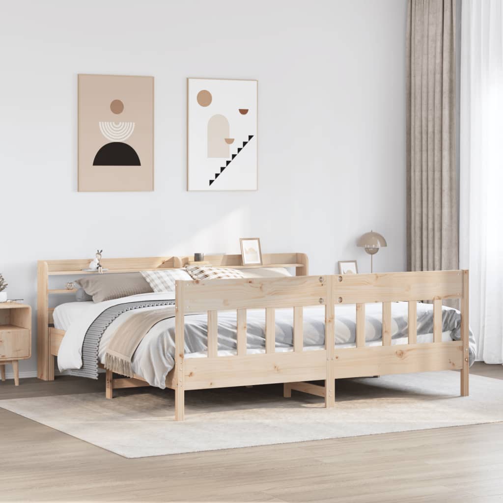 Cadre de lit sans matelas 180x200 cm bois massif de pin