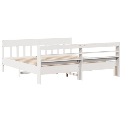 Cadre de lit sans matelas blanc 180x200 cm bois massif de pin