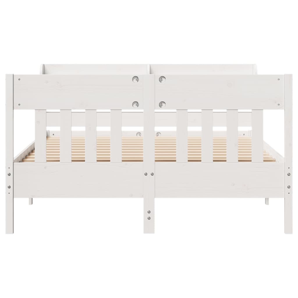 Cadre de lit sans matelas blanc 140x200 cm bois de pin massif