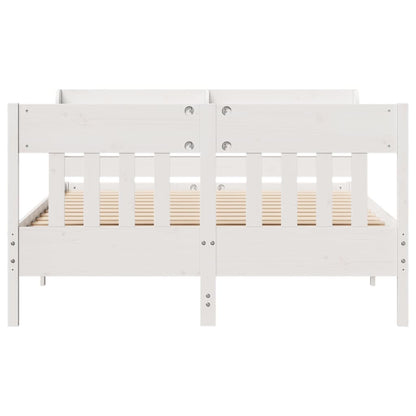 Cadre de lit sans matelas blanc 140x200 cm bois de pin massif