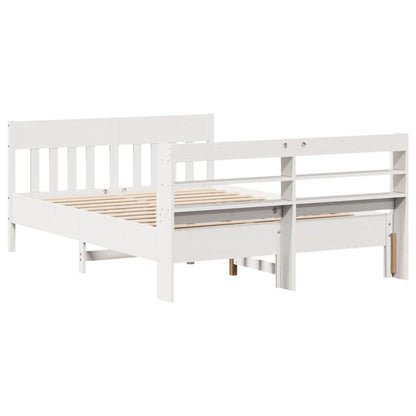 Cadre de lit sans matelas blanc 140x200 cm bois de pin massif