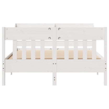 Cadre de lit sans matelas blanc 120x200 cm bois de pin massif