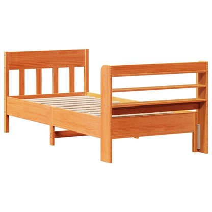 Cadre de lit sans matelas cire marron 100x200cm bois pin massif