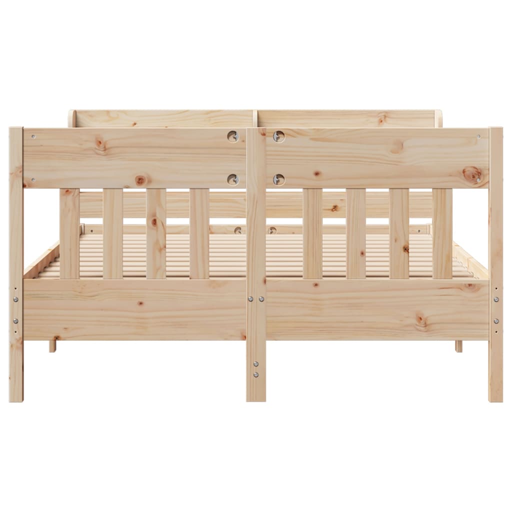 Cadre de lit sans matelas 140x190 cm bois de pin massif