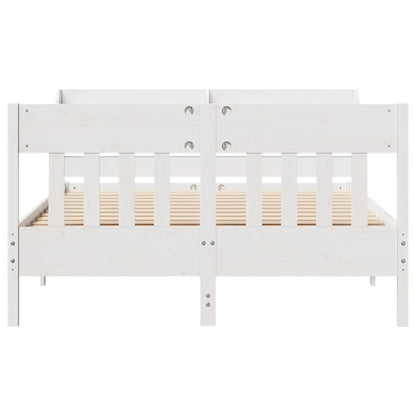 Cadre de lit sans matelas blanc 135x190 cm bois de pin massif