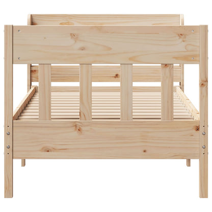 Cadre de lit sans matelas 75x190 cm bois de pin massif