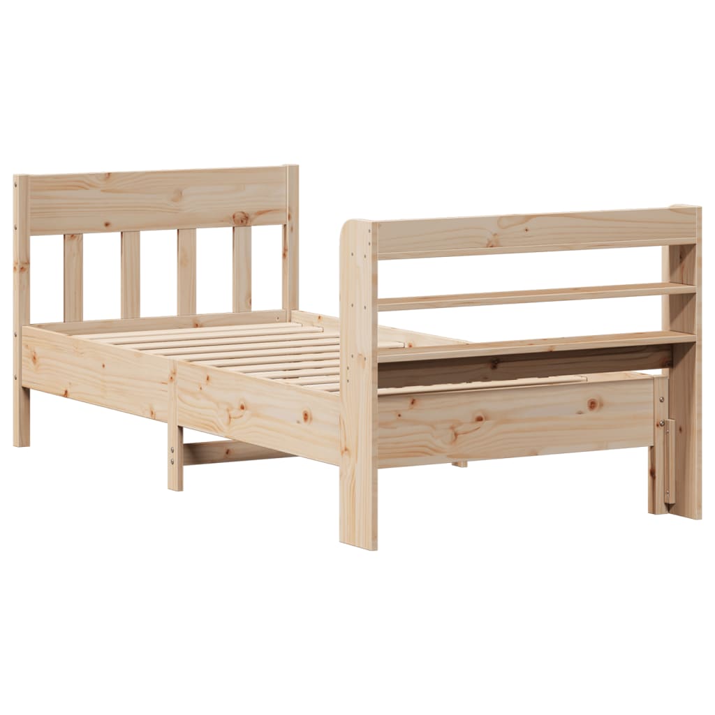 Cadre de lit sans matelas 75x190 cm bois de pin massif