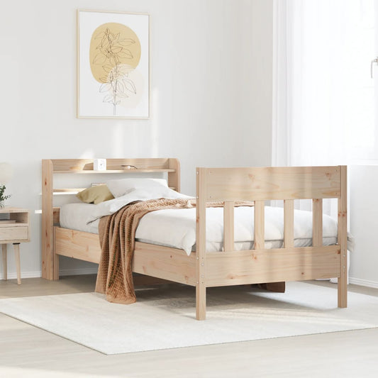 Cadre de lit sans matelas 75x190 cm bois de pin massif