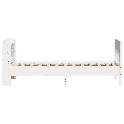 Cadre de lit sans matelas blanc 75x190 cm bois de pin massif