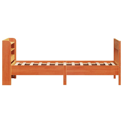 Cadre de lit sans matelas cire marron 75x190 cm bois pin massif