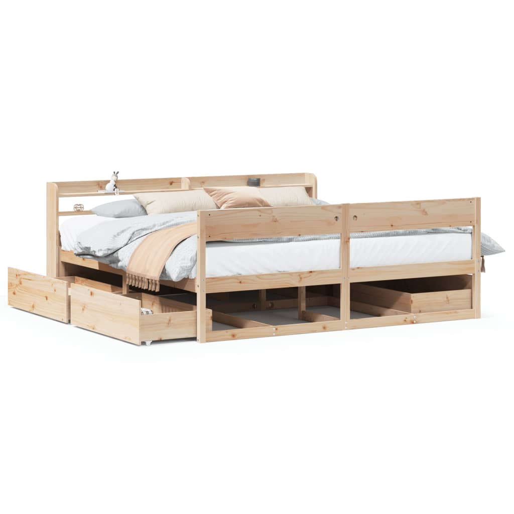 Cadre de lit sans matelas 200x200 cm bois massif de pin