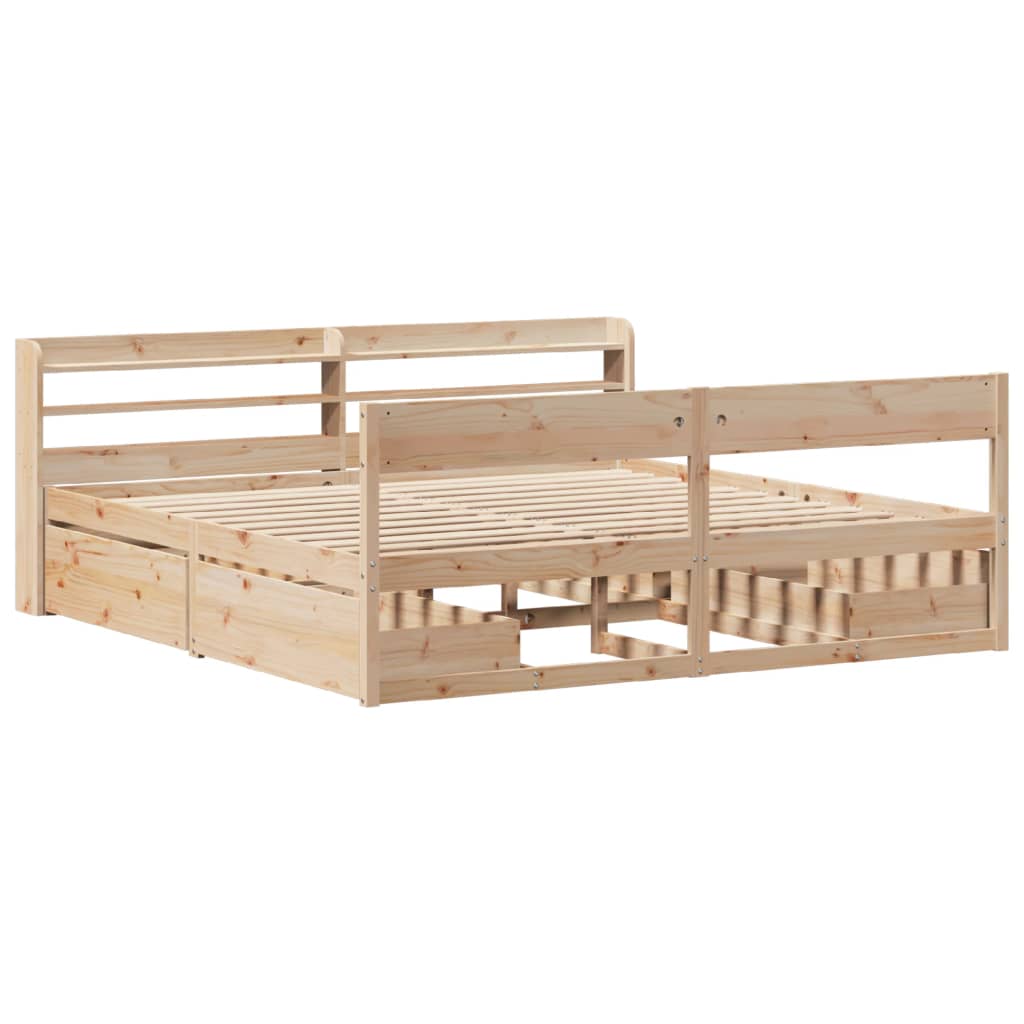 Cadre de lit sans matelas 200x200 cm bois massif de pin