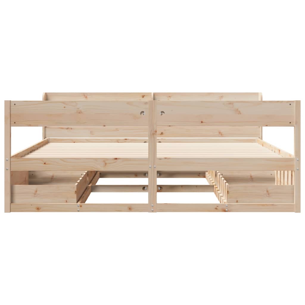 Cadre de lit sans matelas 200x200 cm bois massif de pin