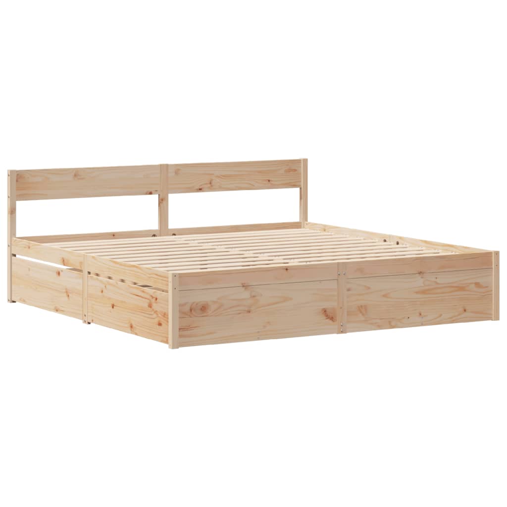 Cadre de lit sans matelas 200x200 cm bois massif de pin