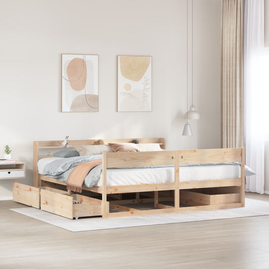 Cadre de lit sans matelas 200x200 cm bois massif de pin