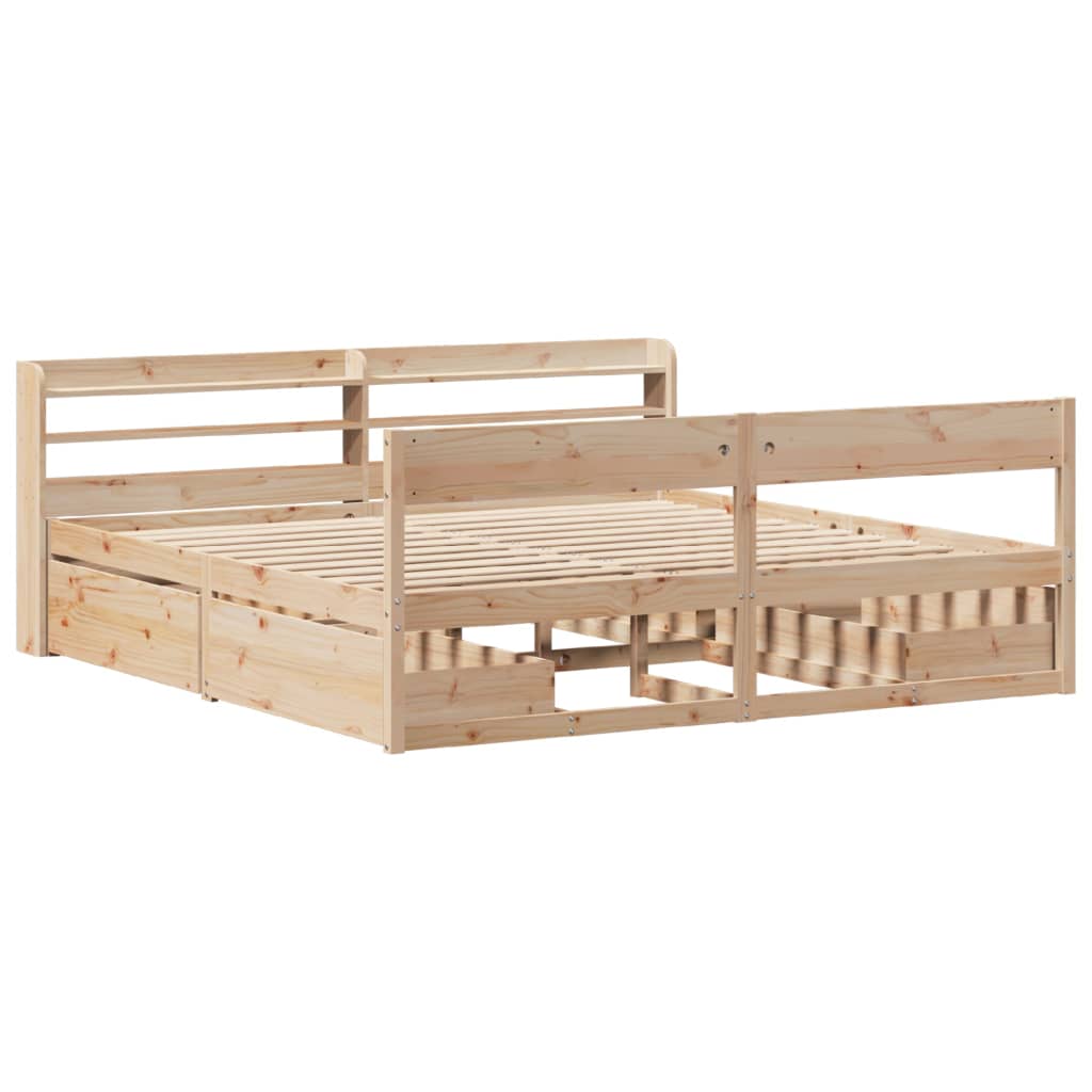 Cadre de lit sans matelas 180x200 cm bois massif de pin