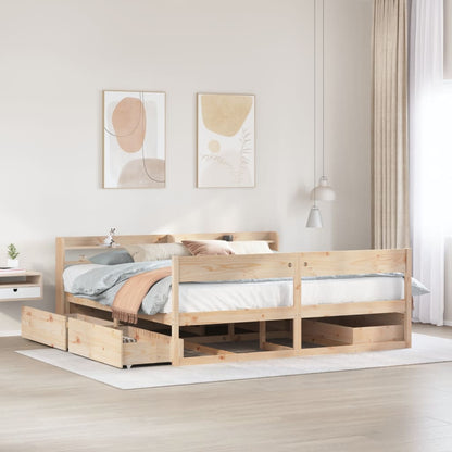 Cadre de lit sans matelas 180x200 cm bois massif de pin