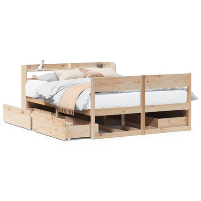 Cadre de lit sans matelas 160x200 cm bois massif de pin