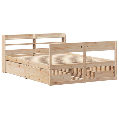 Cadre de lit sans matelas 160x200 cm bois massif de pin