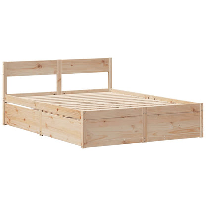 Cadre de lit sans matelas 160x200 cm bois massif de pin