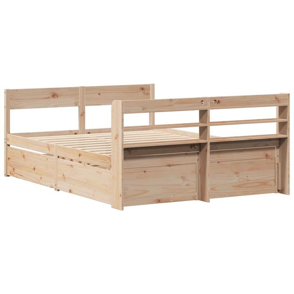 Cadre de lit sans matelas 160x200 cm bois massif de pin